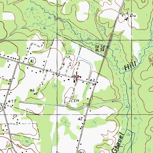 Topographic Map of Bethel Church, SC