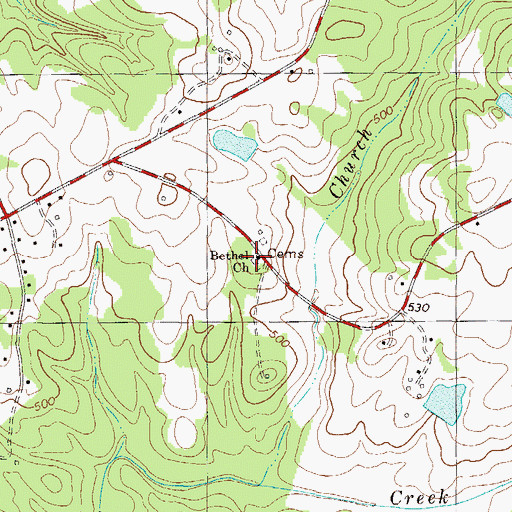 Topographic Map of Bethel Church, SC