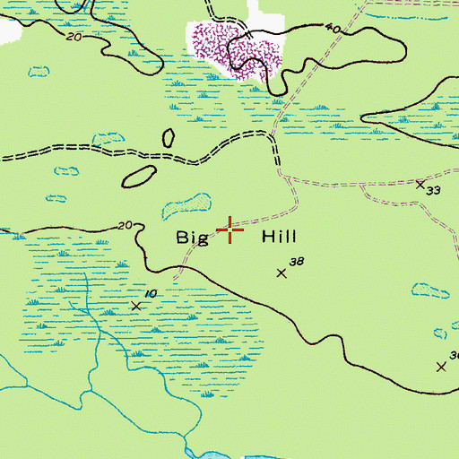 Topographic Map of Big Hill, SC
