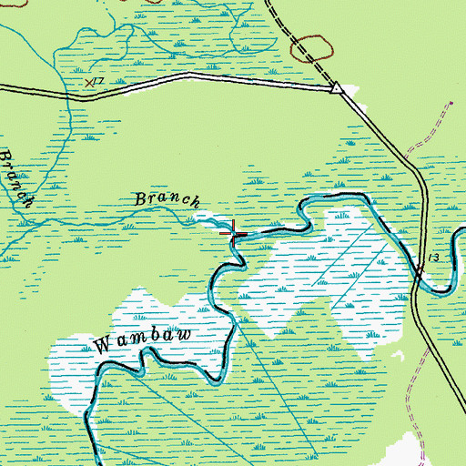 Topographic Map of Big Morgan Branch, SC