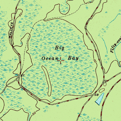 Topographic Map of Big Ocean Bay, SC