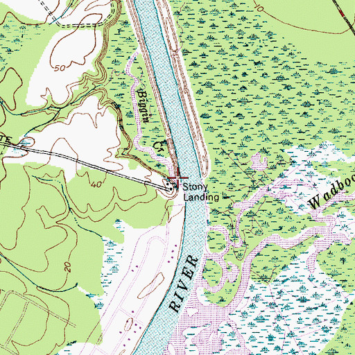 Topographic Map of Biggin Creek, SC