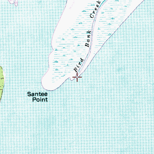 Topographic Map of Bird Bank Creek, SC