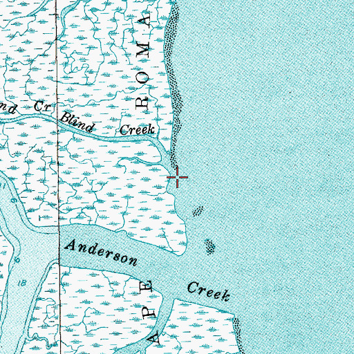 Topographic Map of Blind Creek, SC