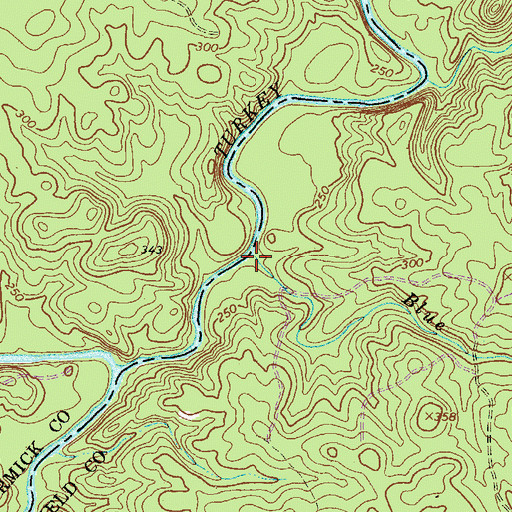 Topographic Map of Blue Branch, SC