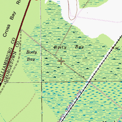 Topographic Map of Boety Bay, SC