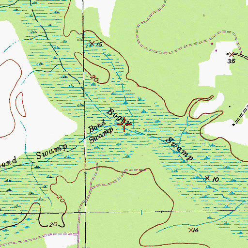 Topographic Map of Bond Swamp, SC