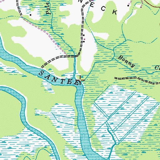 Topographic Map of Bonny Clabber Creek, SC