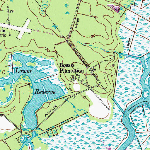 Topographic Map of Bossis Plantation, SC