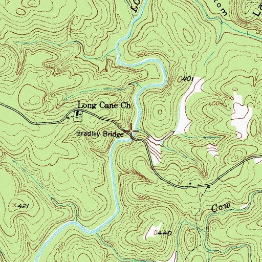 Topographic Map of Bradley Bridge, SC