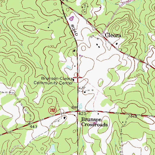 Topographic Map of Brunson-Cleora Community Center, SC