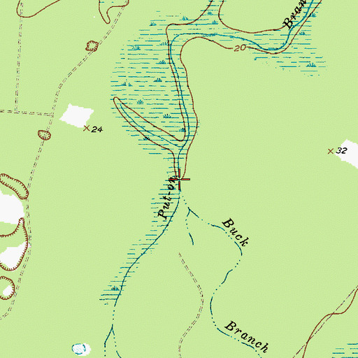 Topographic Map of Buck Branch, SC