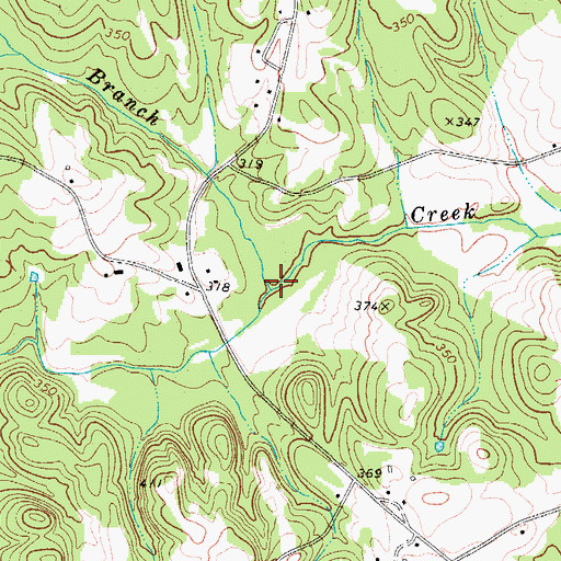 Topographic Map of Buck Branch, SC