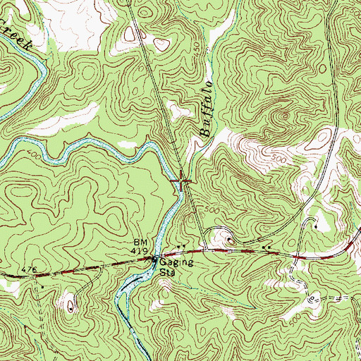 Topographic Map of Buffalo Creek, SC