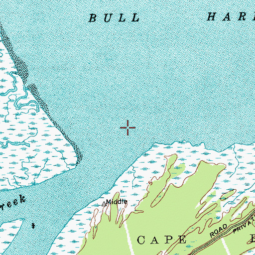 Topographic Map of Bull Creek, SC