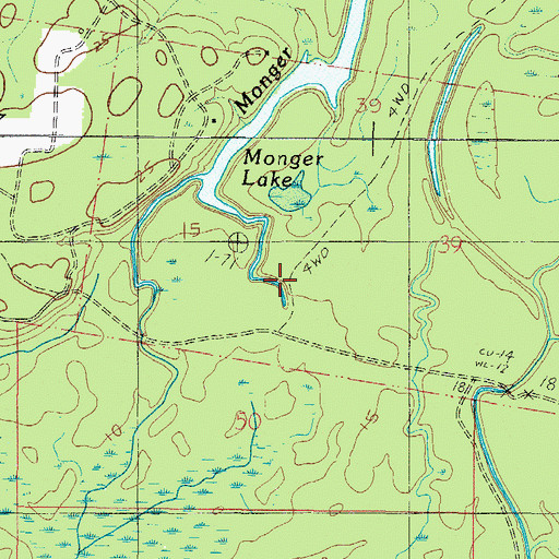 Topographic Map of Monger Lake, AL