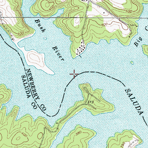 Topographic Map of Bush River, SC