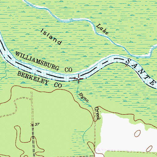 Topographic Map of Byno Creek, SC