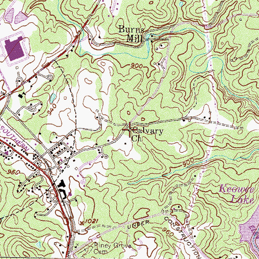 Topographic Map of Calvary Church, SC