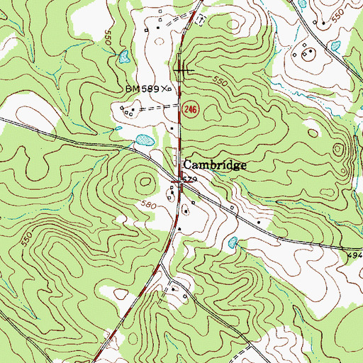 Topographic Map of Cambridge, SC