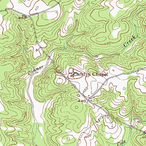 Topographic Map of Candys Chapel, SC