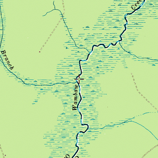 Topographic Map of Cane Branch, SC