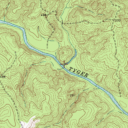 Topographic Map of Cane Creek, SC