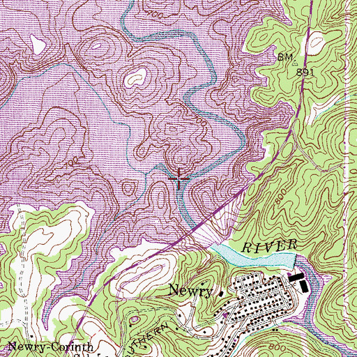 Topographic Map of Cane Creek, SC