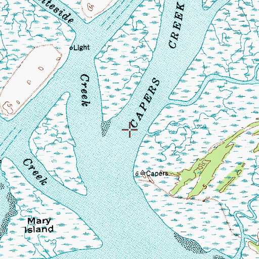 Topographic Map of Capers Creek, SC
