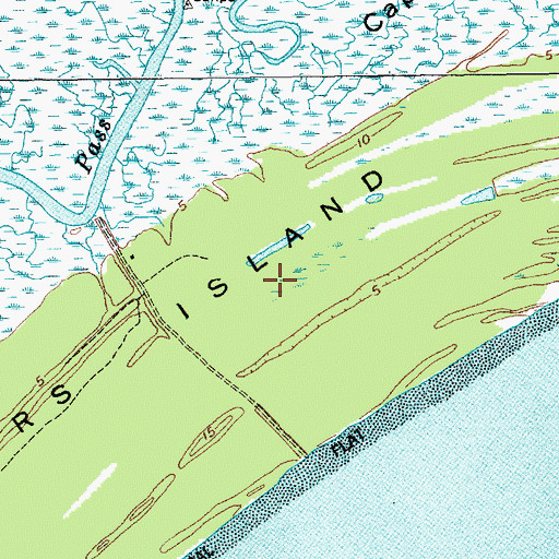 Topographic Map of Capers Island, SC