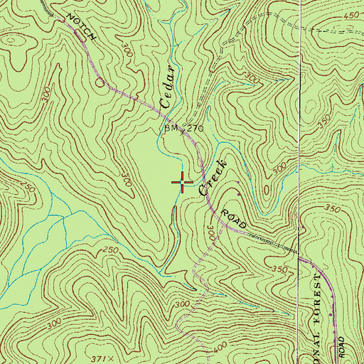 Topographic Map of Cedar Creek, SC