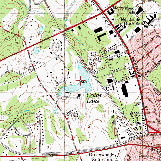 Topographic Map of Cedar Lake, SC