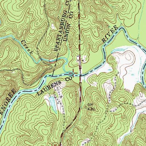 Topographic Map of Cedar Shoals Creek, SC