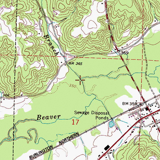 Topographic Map of Monroe Branch, AL