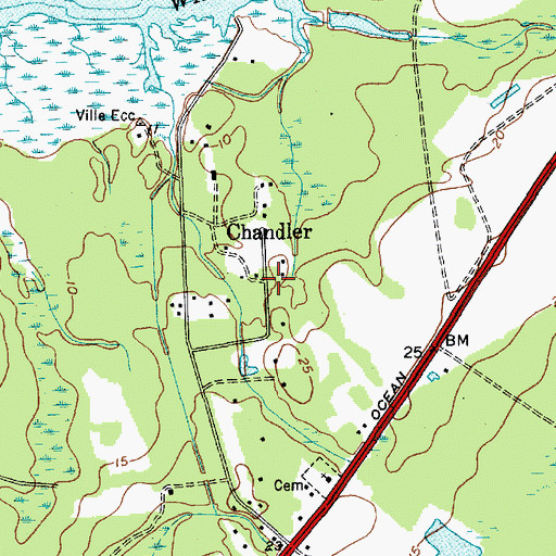 Topographic Map of Chandler, SC