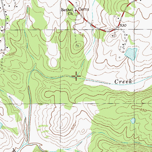 Topographic Map of Church Branch, SC
