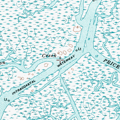 Topographic Map of Clauson Creek, SC