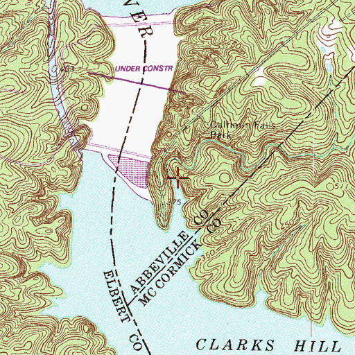 Topographic Map of Coffer Creek, SC