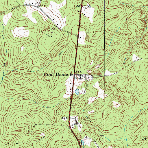 Topographic Map of Cool Branch, SC