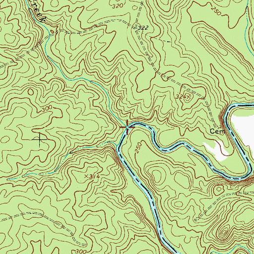 Topographic Map of Coon Creek, SC