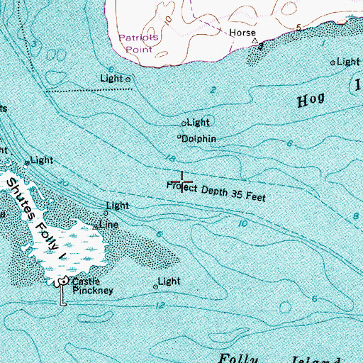 Topographic Map of Cooper River, SC