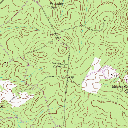 Topographic Map of Corley Cemetery, SC