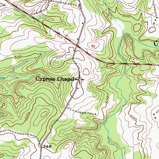 Topographic Map of Cypress Chapel, SC