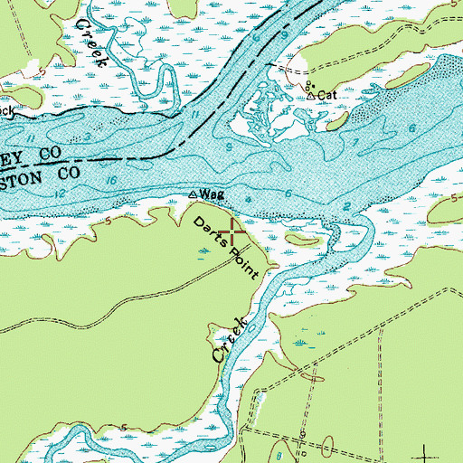 Topographic Map of Darts Point, SC