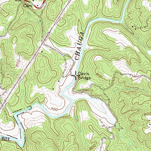 Topographic Map of Davis Bridge, SC