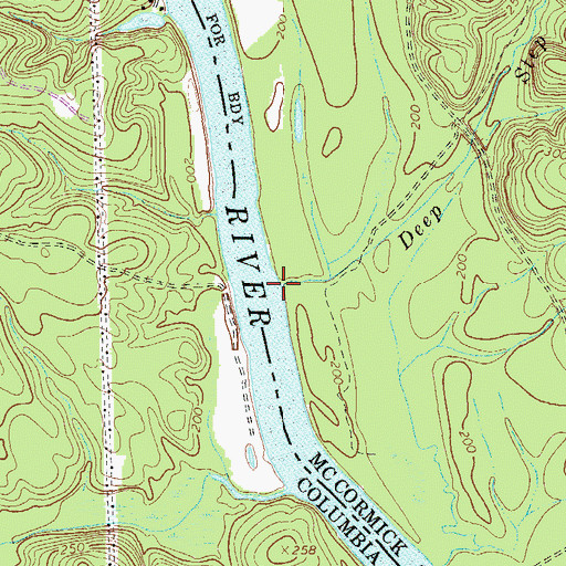 Topographic Map of Deep Step Creek, SC
