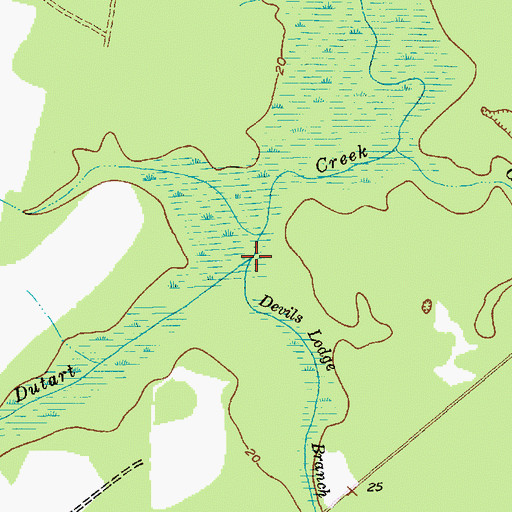 Topographic Map of Devils Lodge Branch, SC
