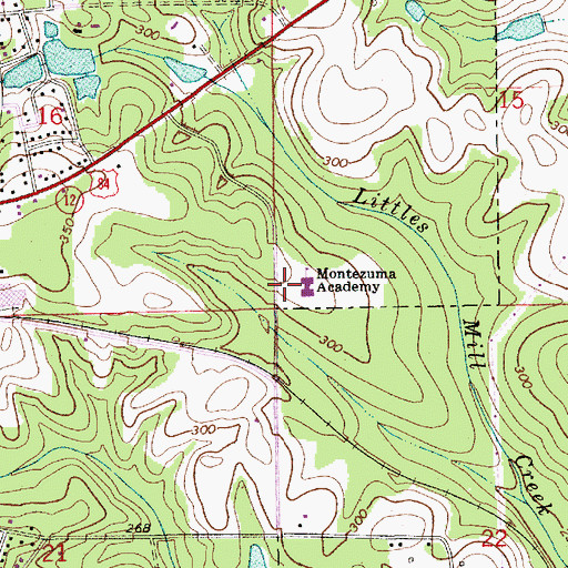 Topographic Map of Montezuma Academy, AL