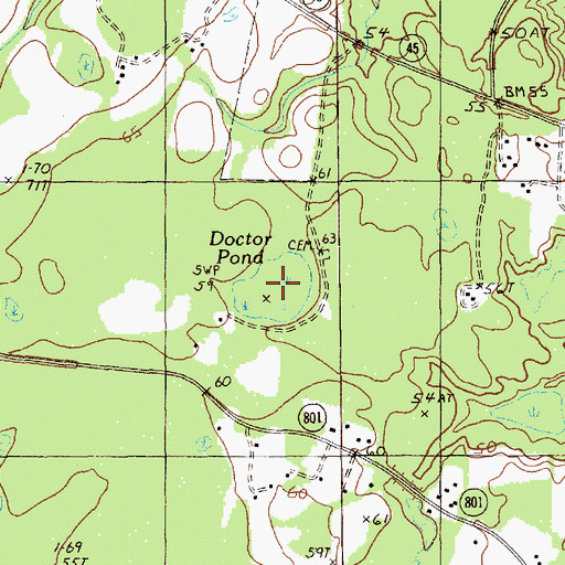 Topographic Map of Doctor Pond, SC