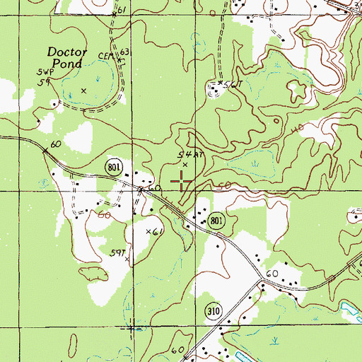 Topographic Map of Doctor Pond School, SC